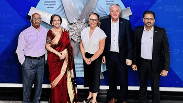 Mr and Mrs Kamdar, owners and managing directors of NADI; Ulrika Hellman, Head of M&A and Business Development; Kurt Maurer, Market Area Director Middle East, Asia and Oceania; Asokdas M D, Managing Director Systemair India. 